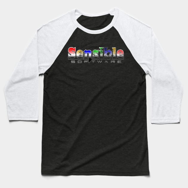 Retro Computer Games Sensible Software Vintage Baseball T-Shirt by Meta Cortex